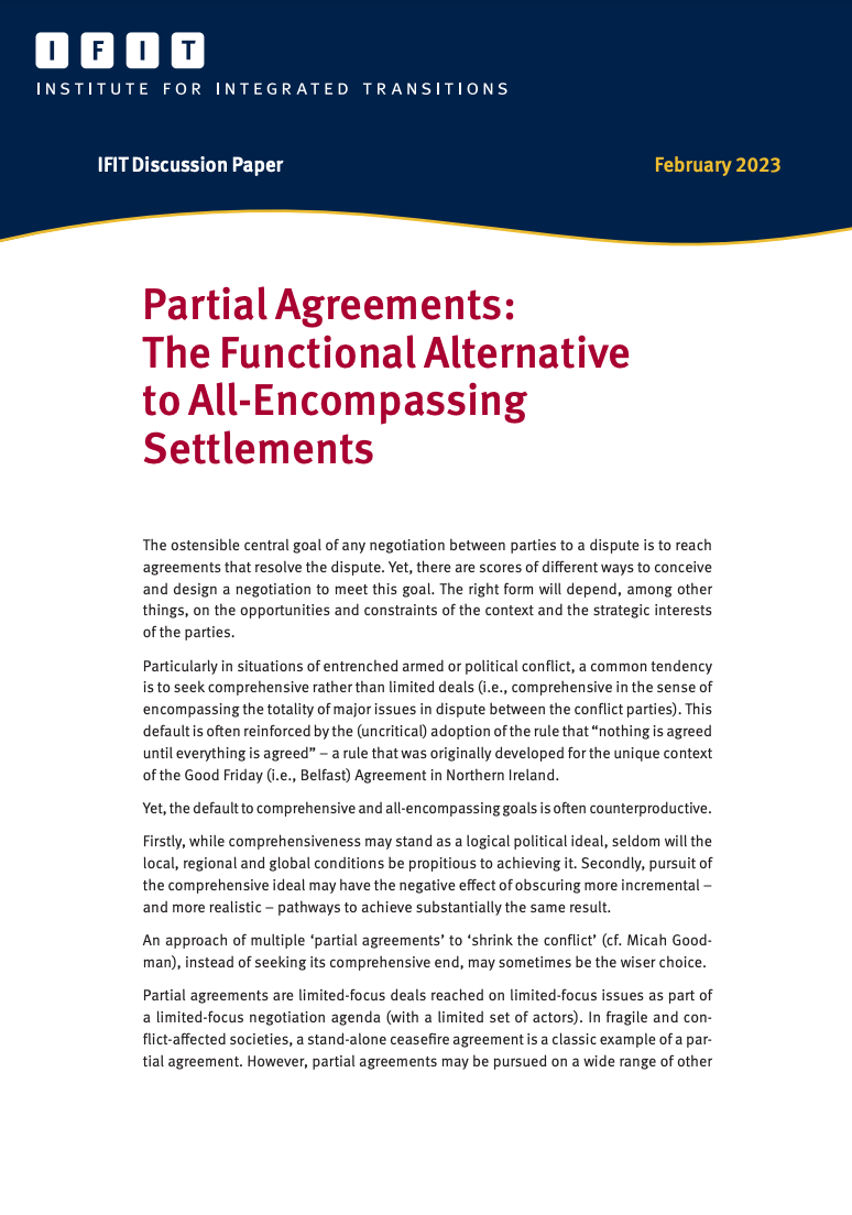 Partial Agreements: The Functional Alternative to All-Encompassing ...